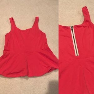 Bright pink Express peplum tank top